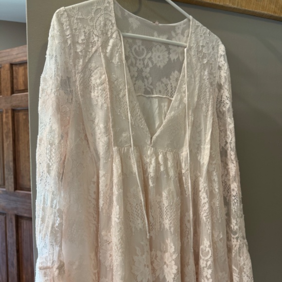 Free People Lace Midi Dress in lite pink - Picture 4 of 5